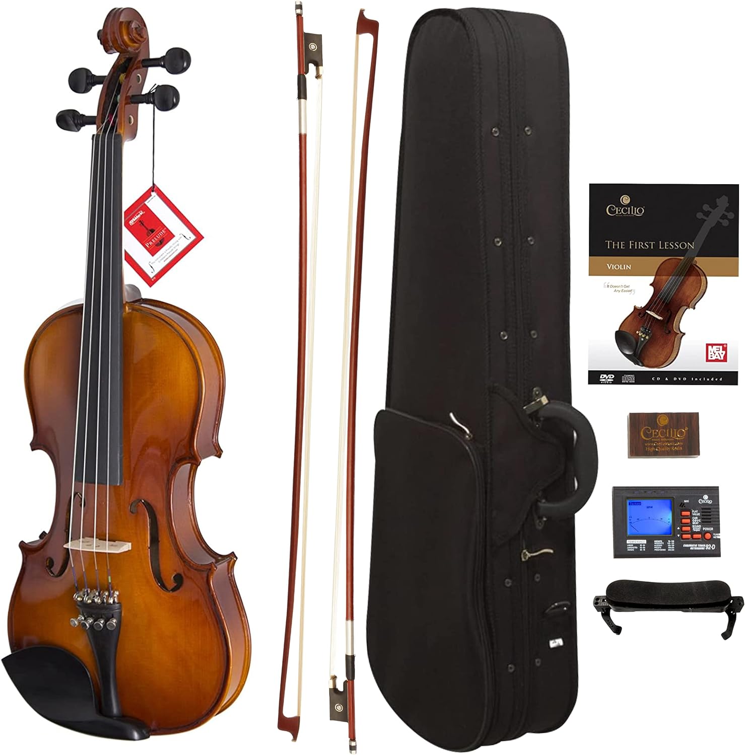 Cecilio CVN 300 Solidwood Ebony Fitted Violin