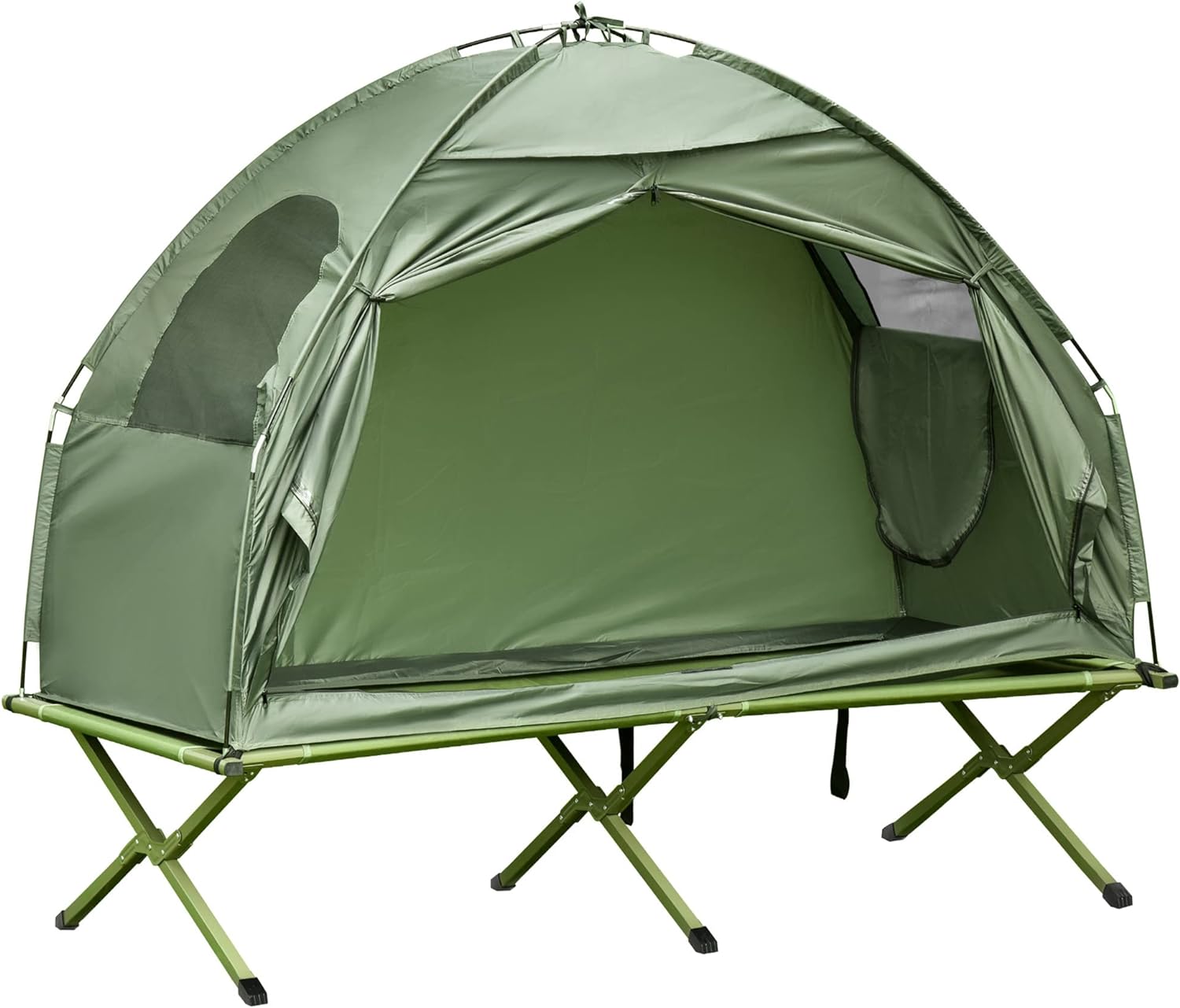 Outsunny 1 Person Pop Up Cot Tent Combo