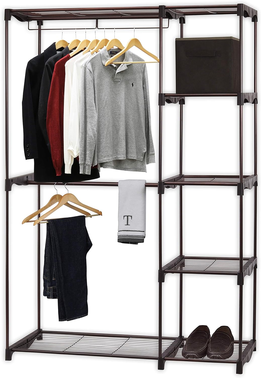 Top 5 Best Hanging Closet Organizer Simple Houseware Freestanding Clothes Garment Organizer Closet