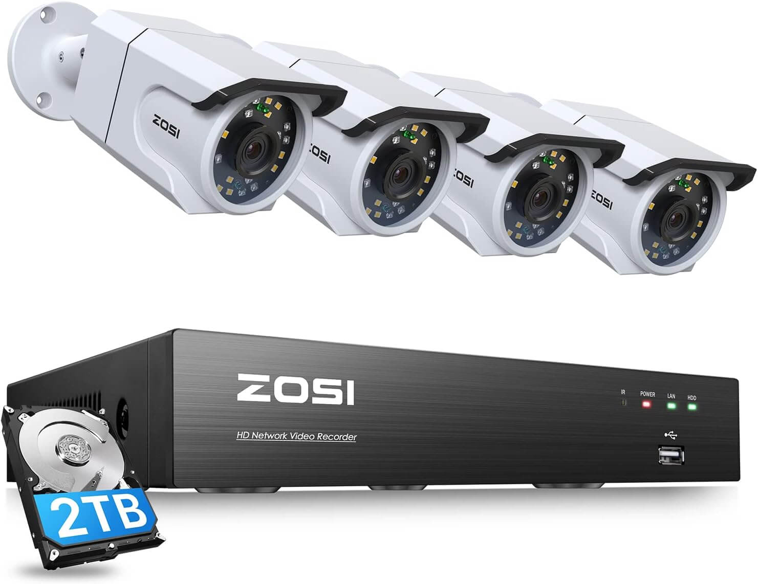 Top 5 Best Bullet Camera ZOSI 4K Ultra HD Security Camera System Weatherproof Surveillance