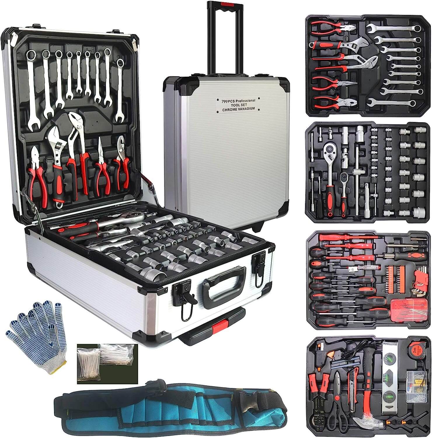 Top 5 Best Women's Tool Set Arcwares 799pcs Aluminum Trolley Case Tool Set