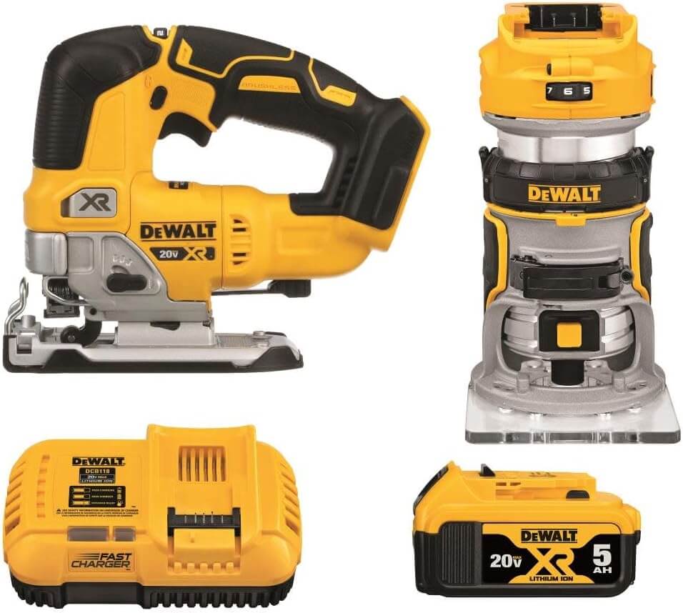 DEWALT DCK201P1 20V MAX Router Tool and Jig Saw