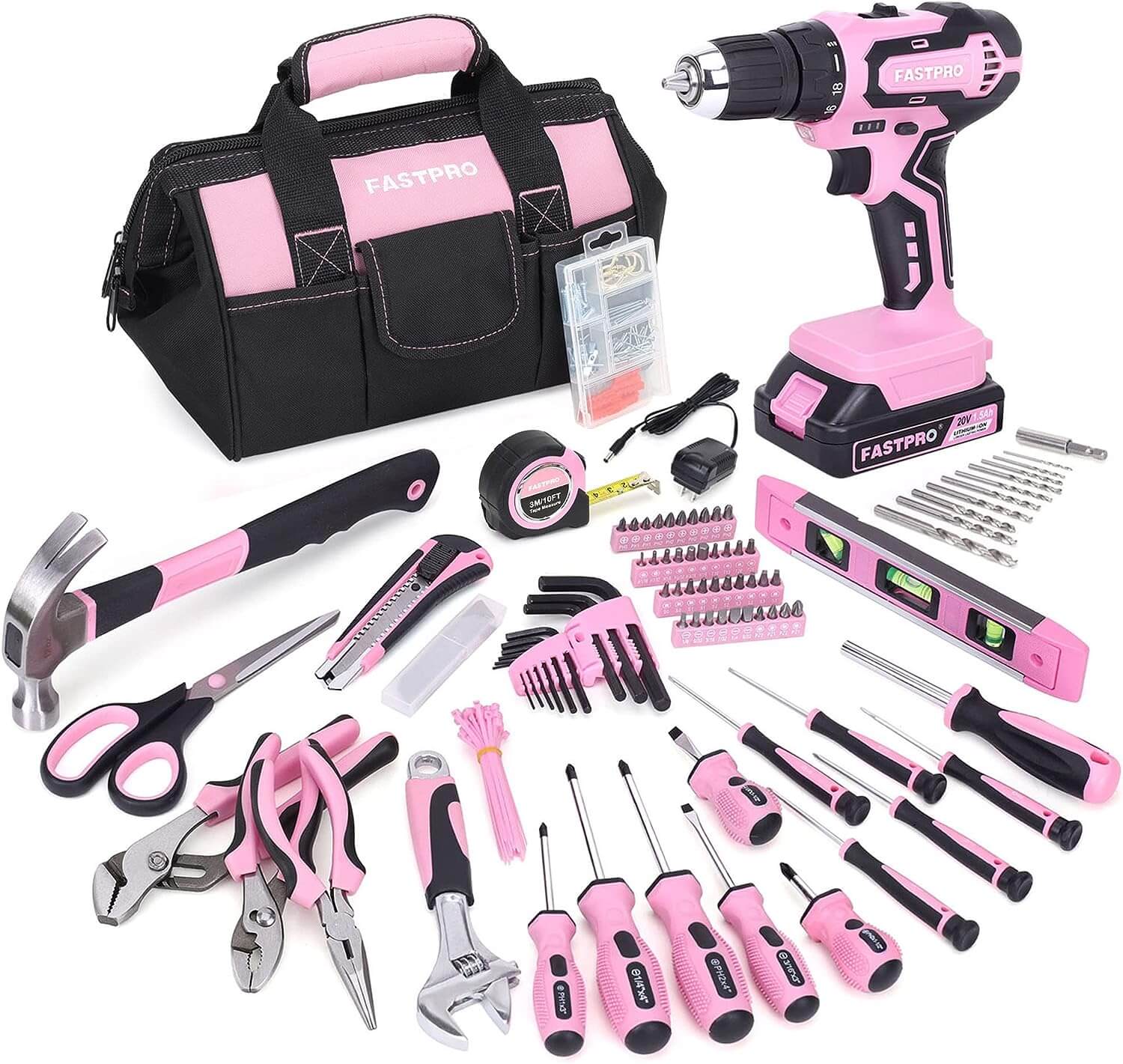 Top 5 Best Women's Tool Set FASTPRO 232 Piece 20V Pink Cordless
