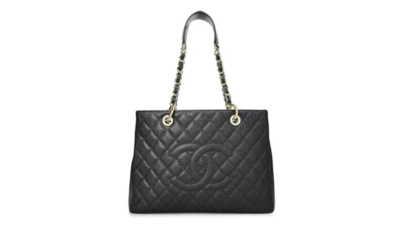 CHANEL Pre-Loved Black Quilted Caviar Grand Shopping Tote
