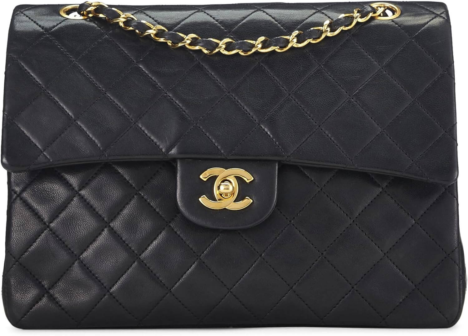 CHANEL Pre Loved Black Quilted Lambskin Classic Double Flap Tall