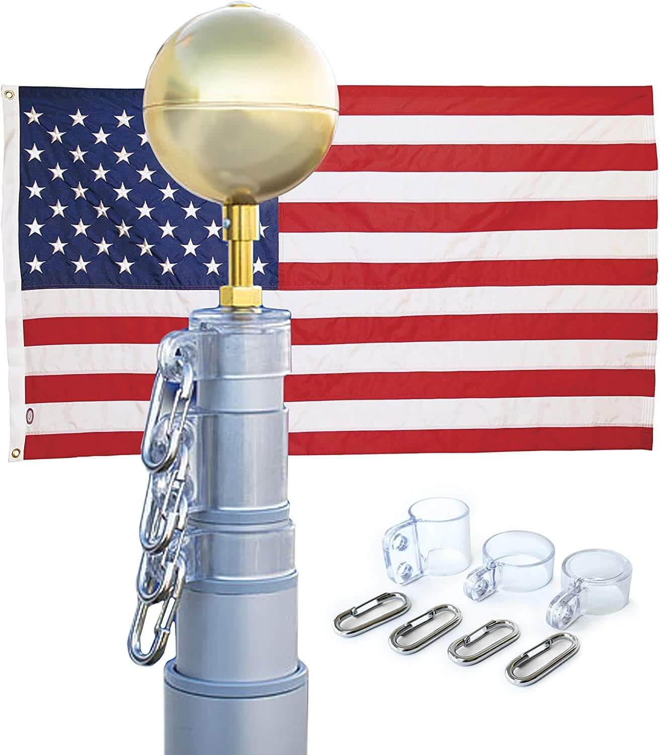 Concord American Flagpole Telescoping Flag Pole Kit