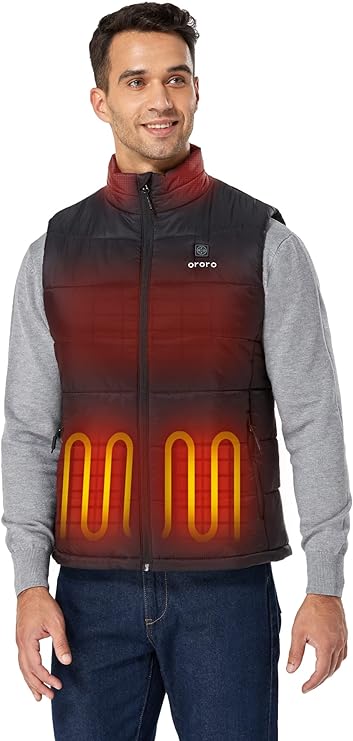 ORORO Mens Lightweight Heated Vest with Battery Pack