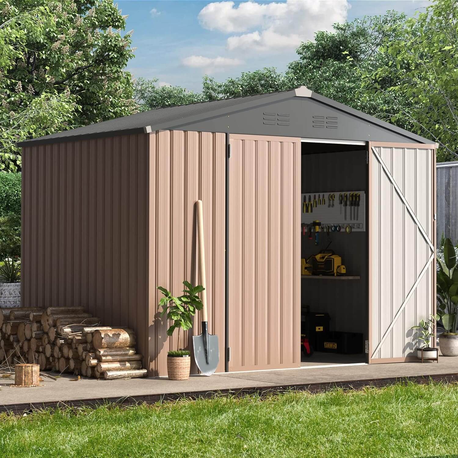 Top 5 Best Metal Sheds Yodolla 8.4 x 6.3 ft. Outdoor Metal Storage Shed