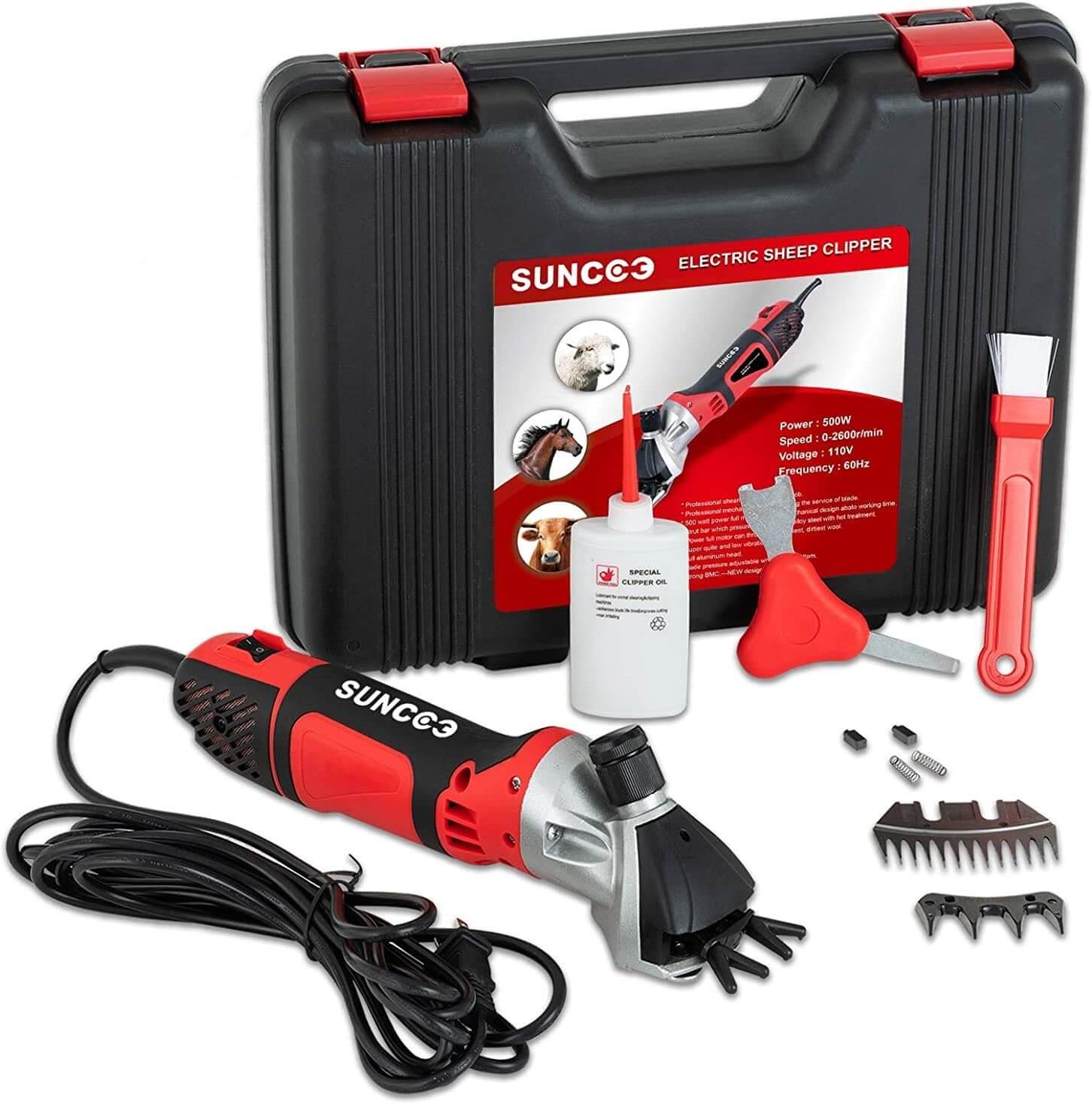 SUNCOO 500W Sheep Shears 6 Speeds