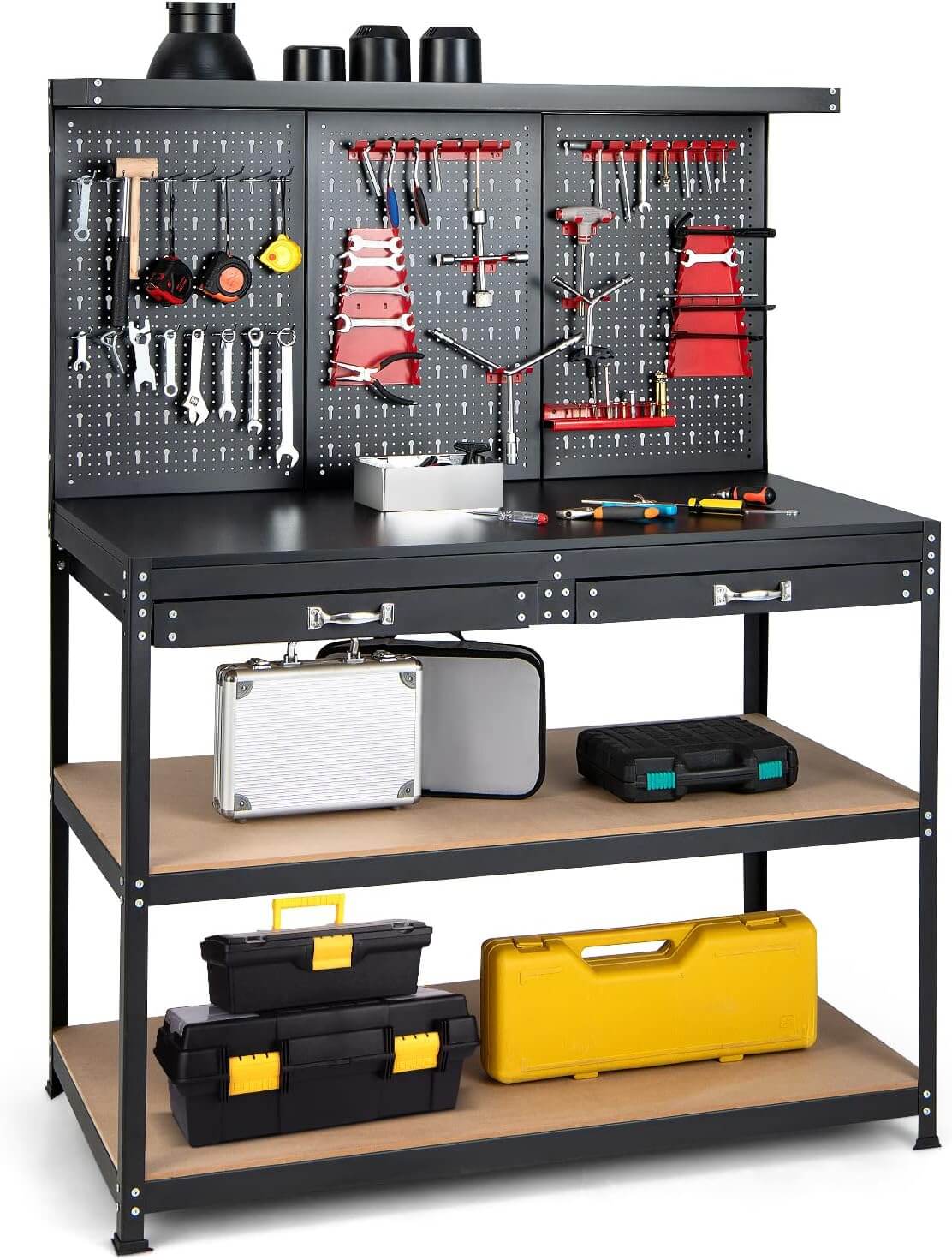 Top 5 Best Garage Workbench with Storage Goplus Workbench with Pegboard