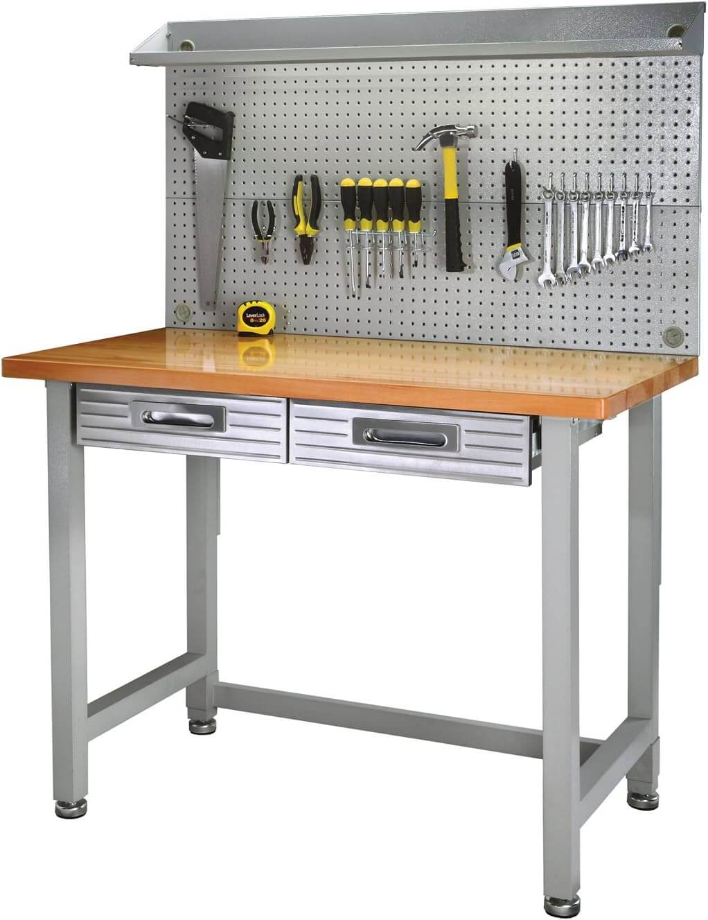 Top 5 Best Workbench with Drawers Seville Classics LED Lighted Pegboard Workcenter