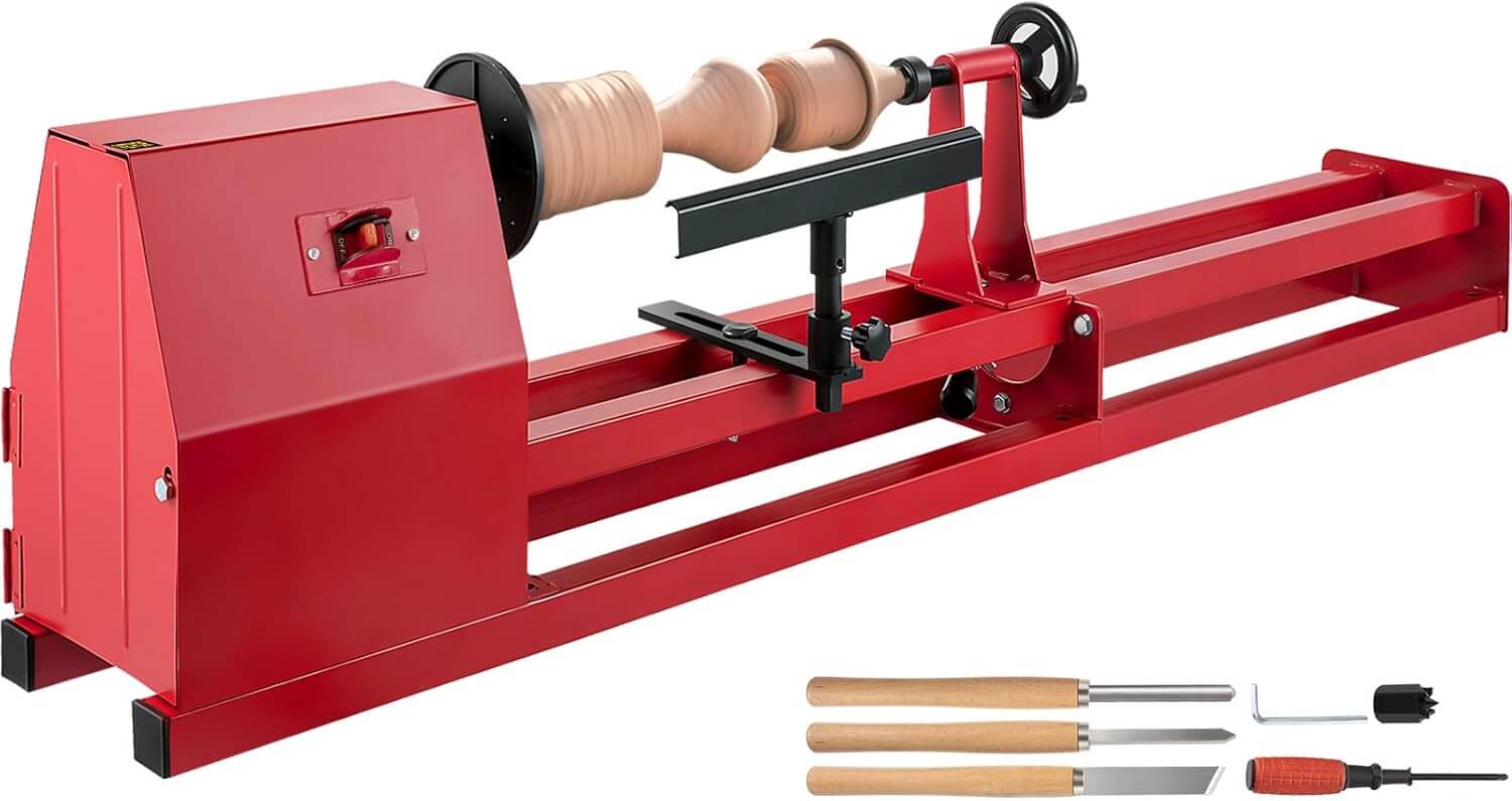 Top 5 Best Woodworking Lathe Vevor Wood Lathe Benchtop Wood Lathe with 3 Chisels Perfect