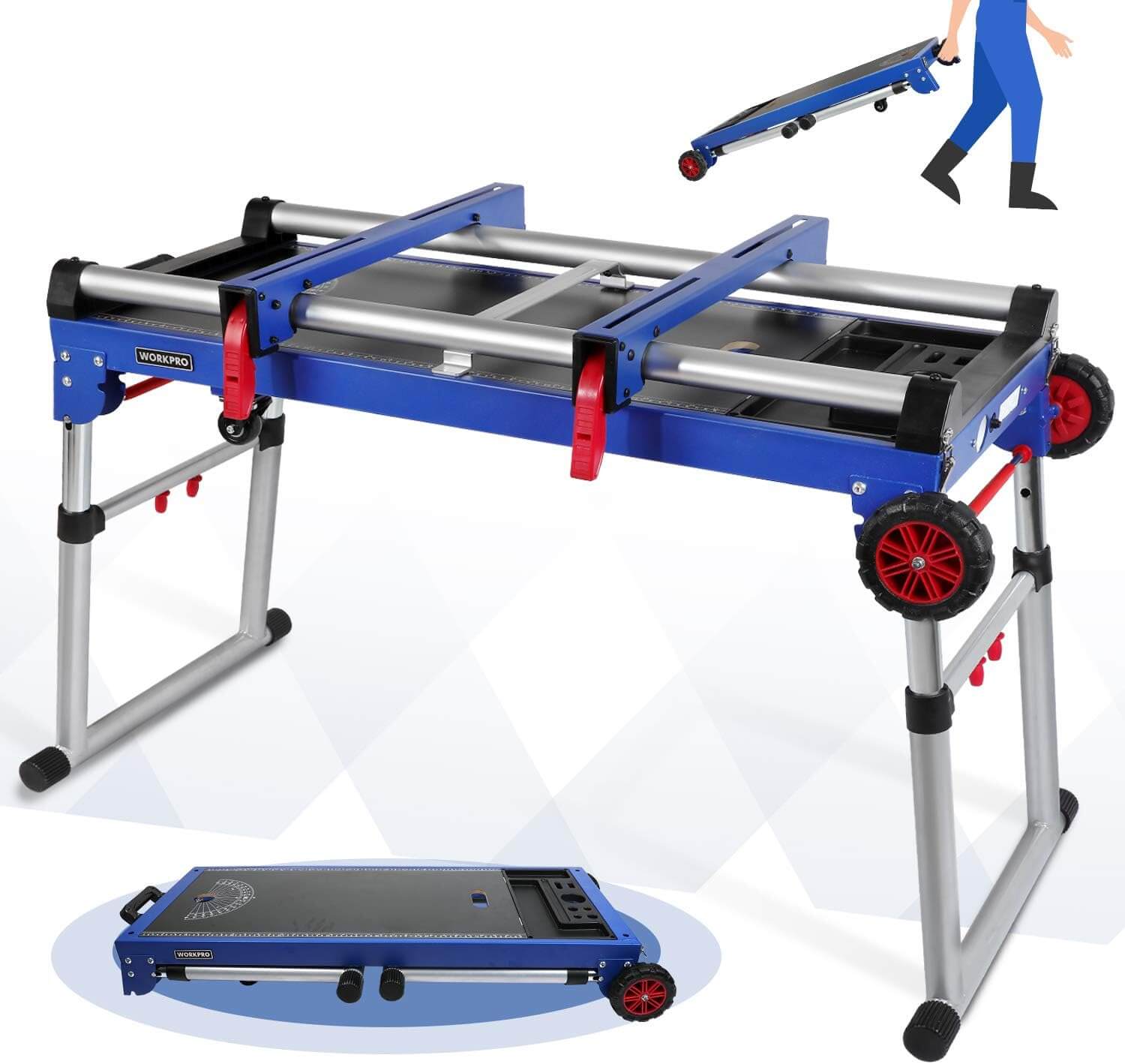 Top 5 Best Workbench for Woodworking Workpro Miter Saw Stand 5 in 1 Portable Workbench 4