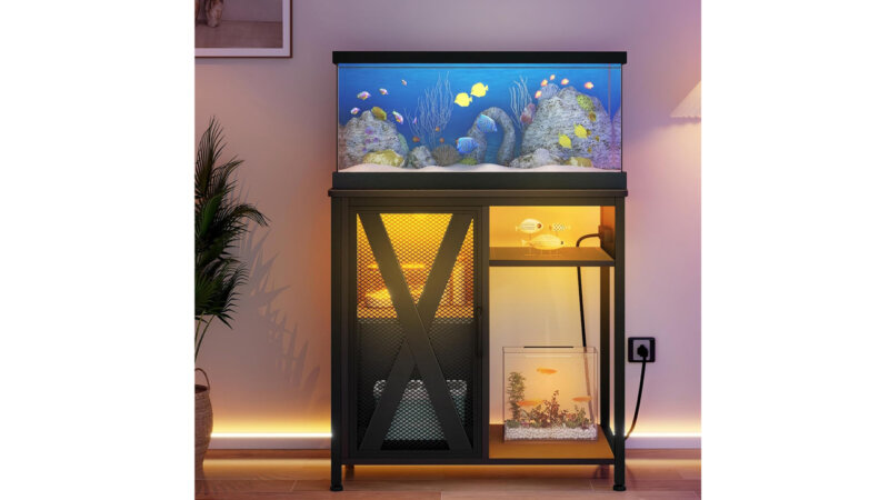 DWVO 20-29 Gallon Aquarium Stand with Power Outlets & LED Light Review