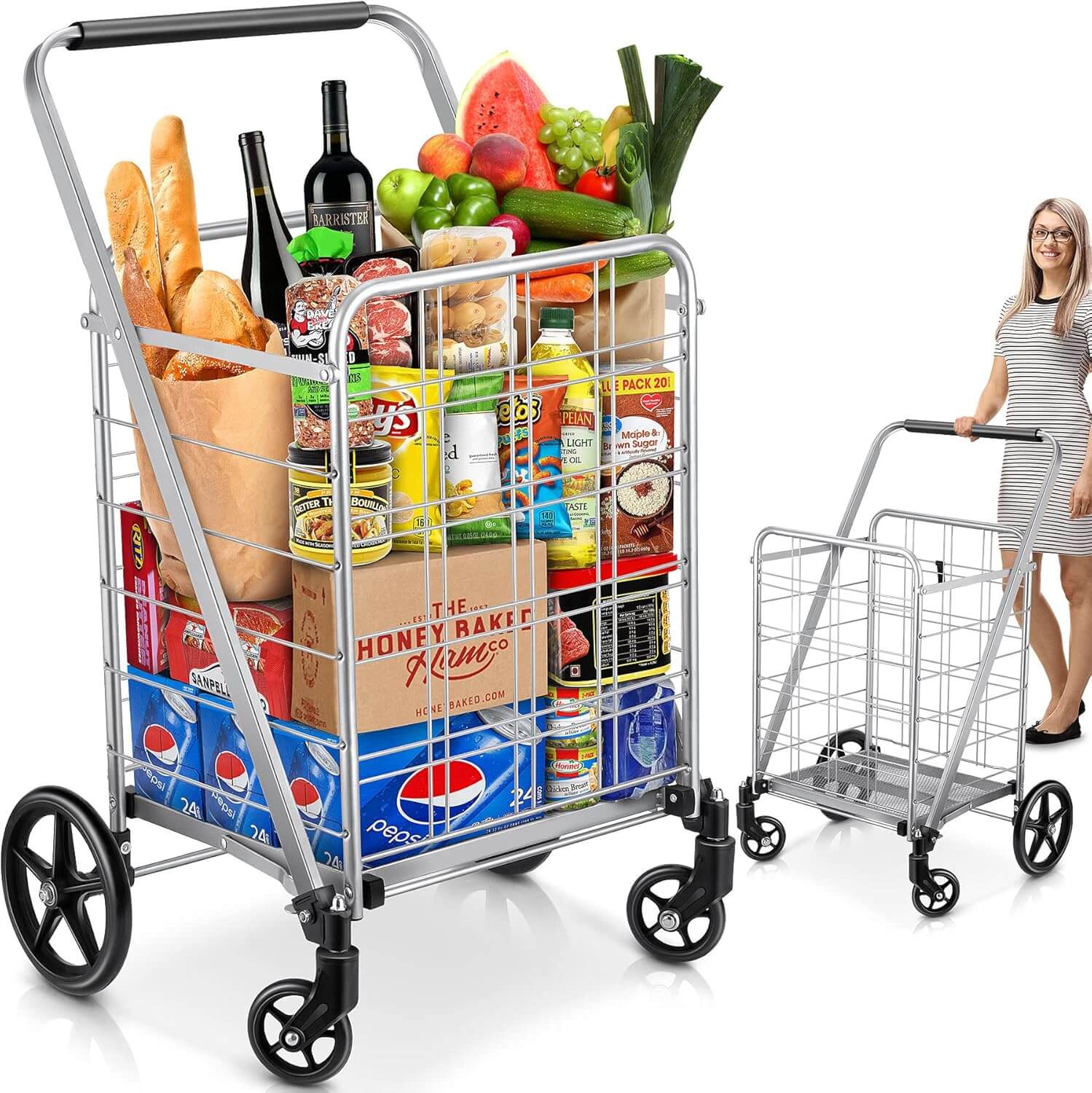 Top 5 Best Folding Shopping Cart Large Folding Shopping Cart Grocery Utility Cart