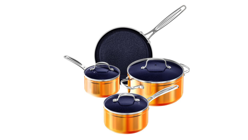 Nuwave 7pc Cookware Set Healthy Duralon Blue Ceramic Nonstick Coated Review