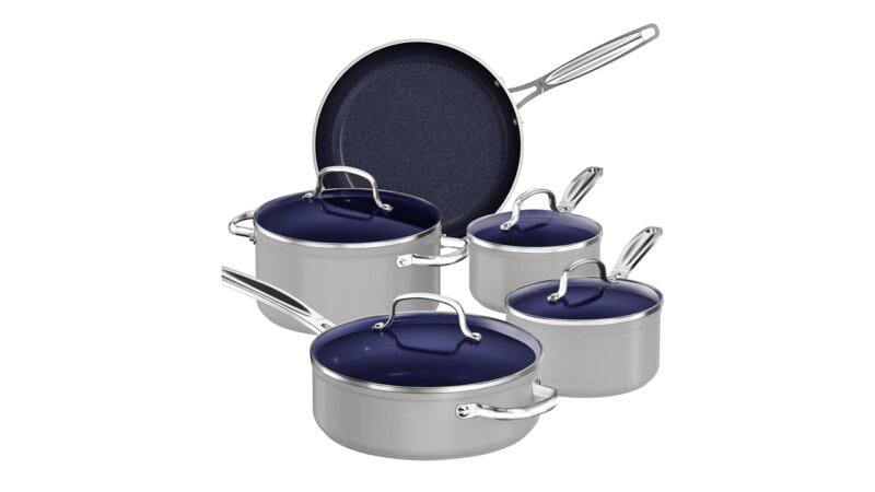 Nuwave 9pc Cookware Set Healthy Duralon Blue Ceramic Nonstick Coated Review