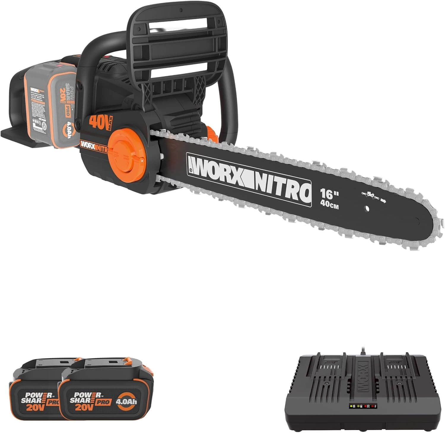 Top 5 Best Electric Chainsaws Worx Nitro 40V 16 Inches Cordless Brushless Chainsaw