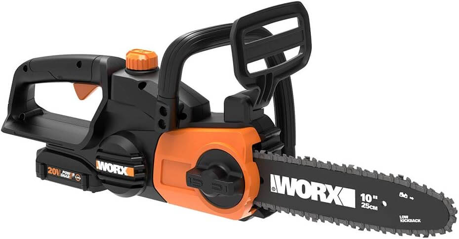 Top 5 Best Electric Chainsaws Worx WG322 20V Power Share 10 Inch Cordless Chainsaw