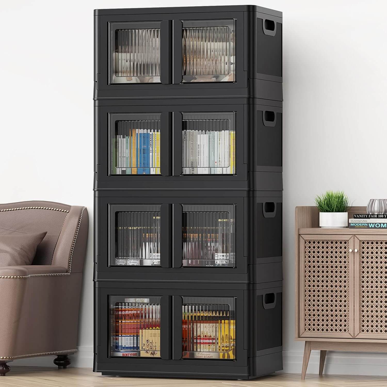 BROVIEW V6 Stackable Storage Bins with Lids