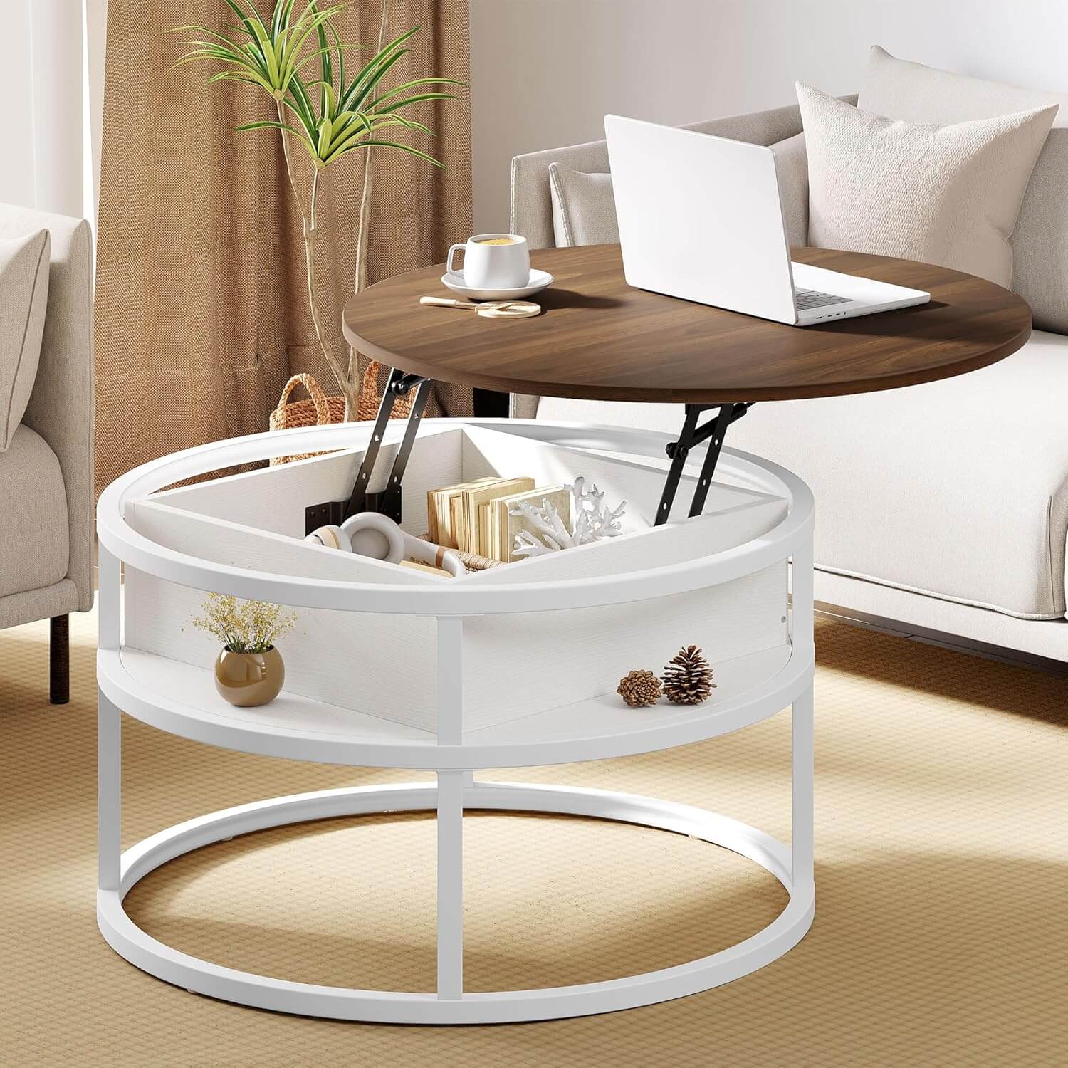 YITAHOME Round Lift Top Coffee Table