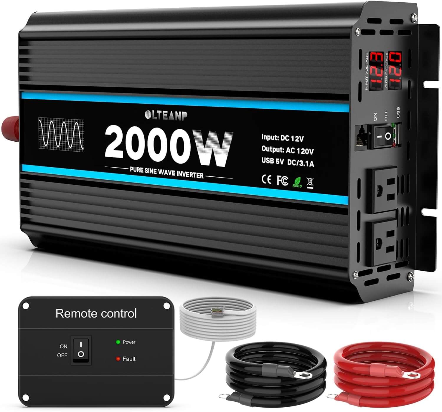 Top 5 Best 2000 Watt Pure Sine Wave Inverter OLTEANP 2000 Watts Pure Sine Wave Inverter