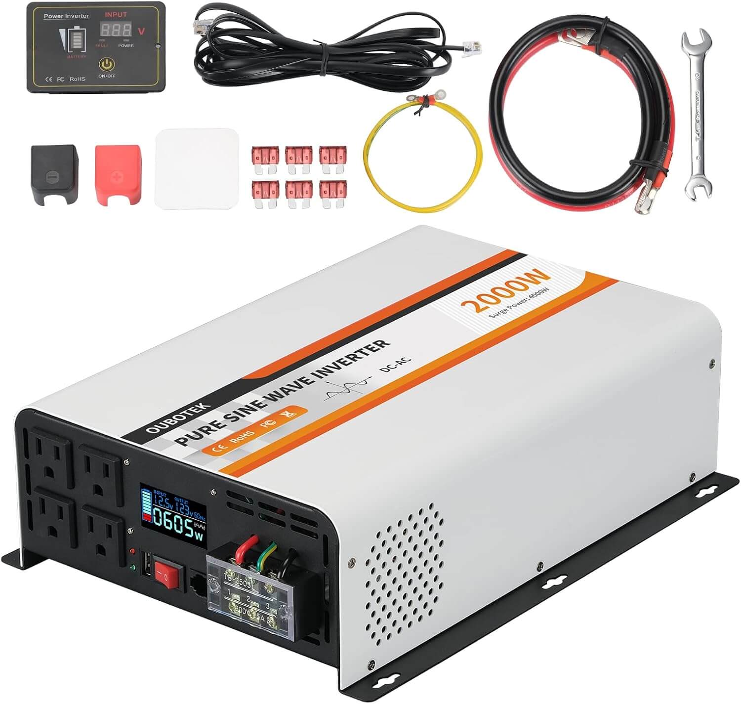 Top 5 Best 2000 Watt Pure Sine Wave Inverter OUBOTEK 2000 Watt Pure Sine Wave Power Inverter