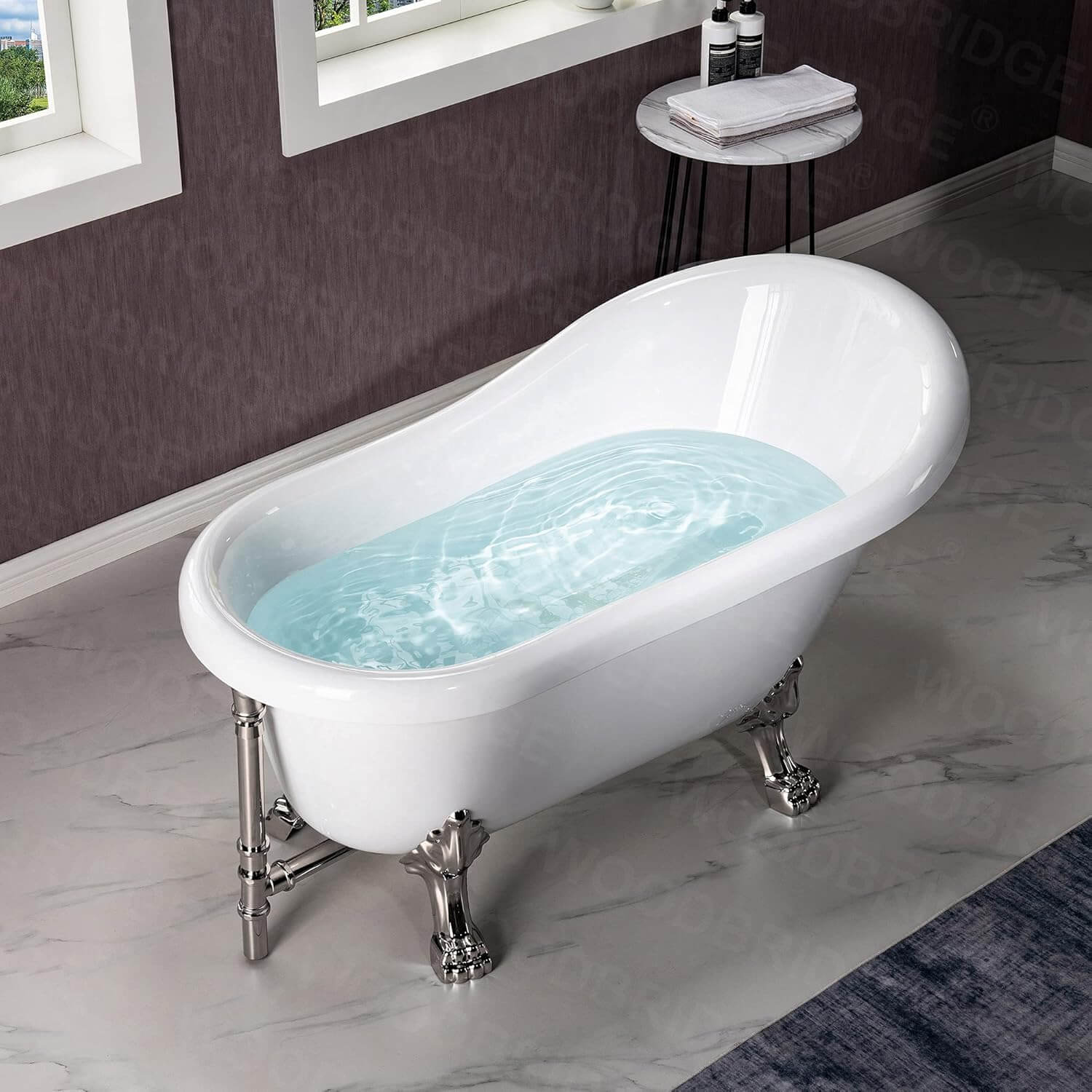 WOODBRIDGE 59″x 30″ Slipper Clawfoot Bathtub