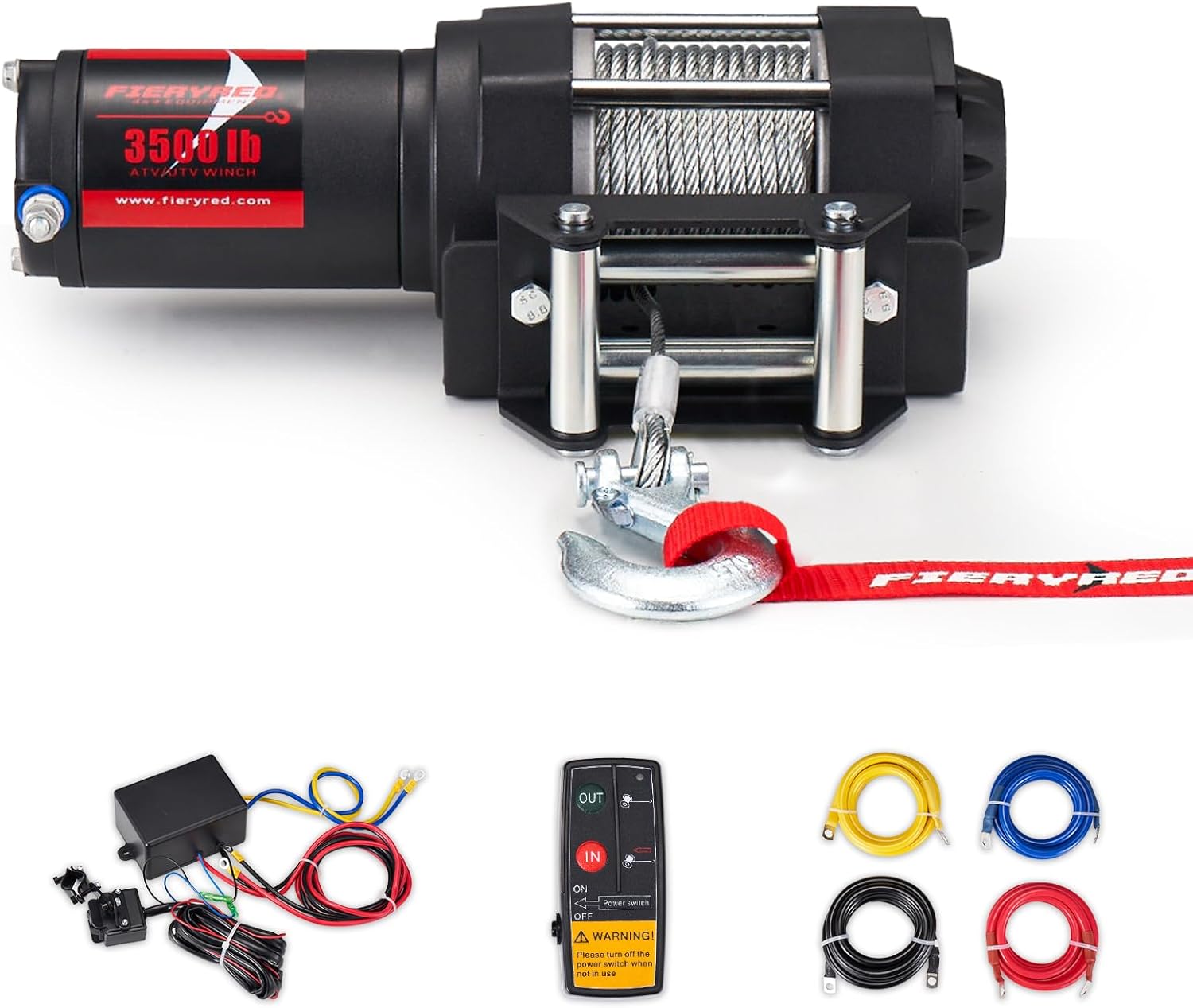 FIERYRED 12V 4500LBS Electric Winch