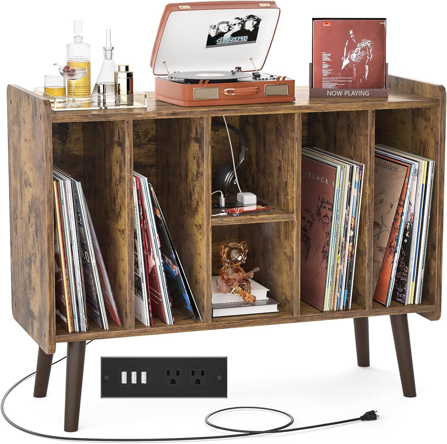 Top 5 Best Record Cabinets Unikito Large Record Player Stand