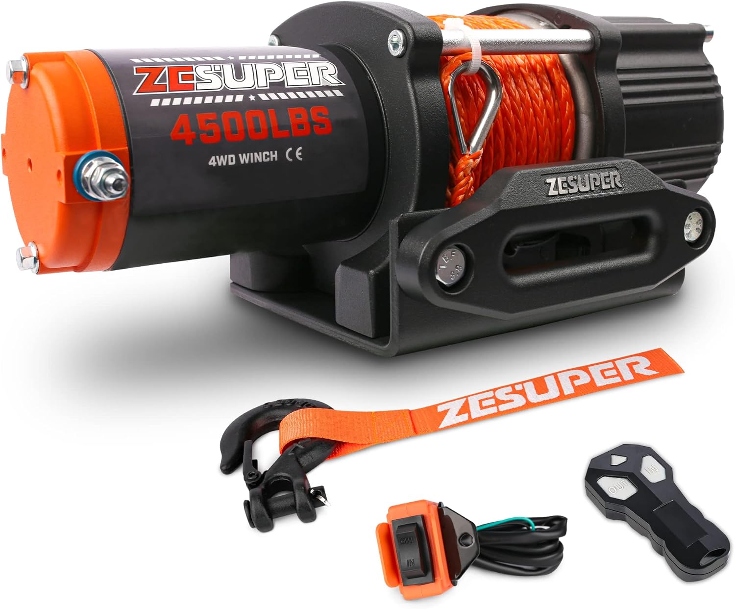 ZESUPER 4500 lb Winch Waterproof