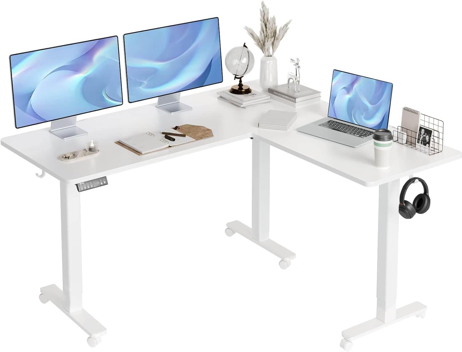 Claiks L Shaped Standing Desk Adjustable Height