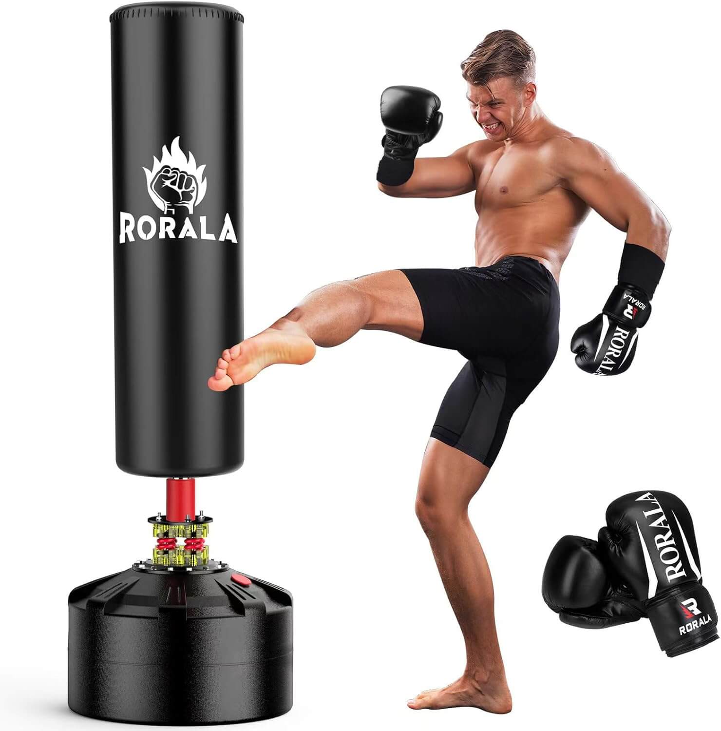 RORALA Punching Bag with Boxing Gloves