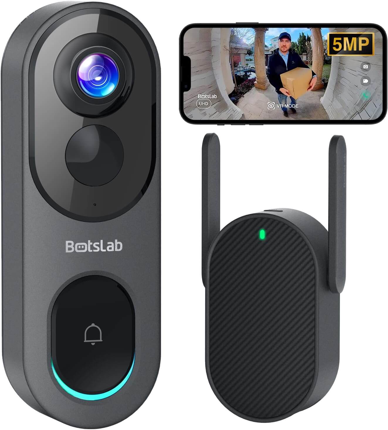 BOTSLAB 5MP Wireless Video Doorbell Camera