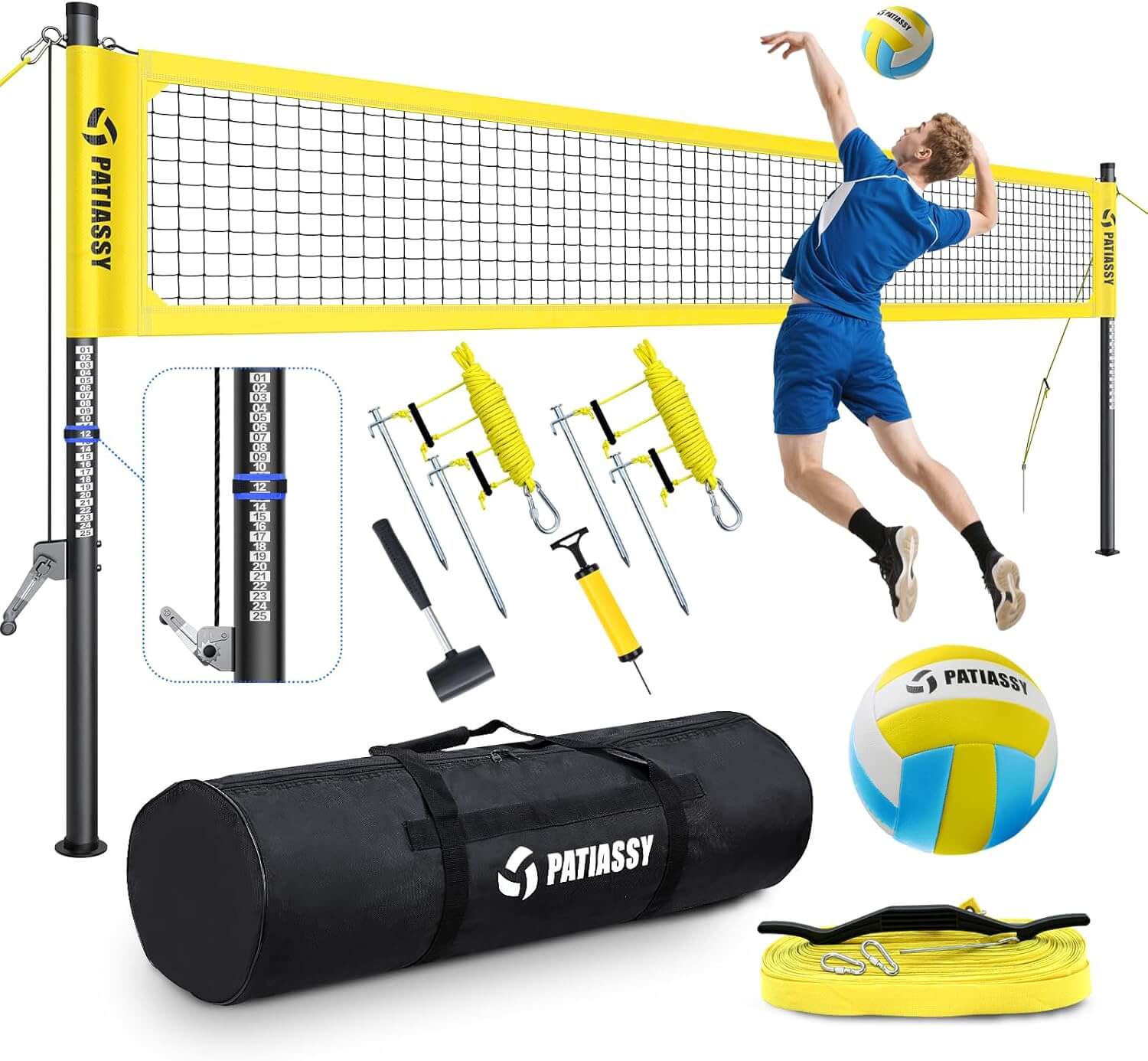Top 5 Best Volleyball Nets Patiassy Portable Professional Outdoor Volleyball Net