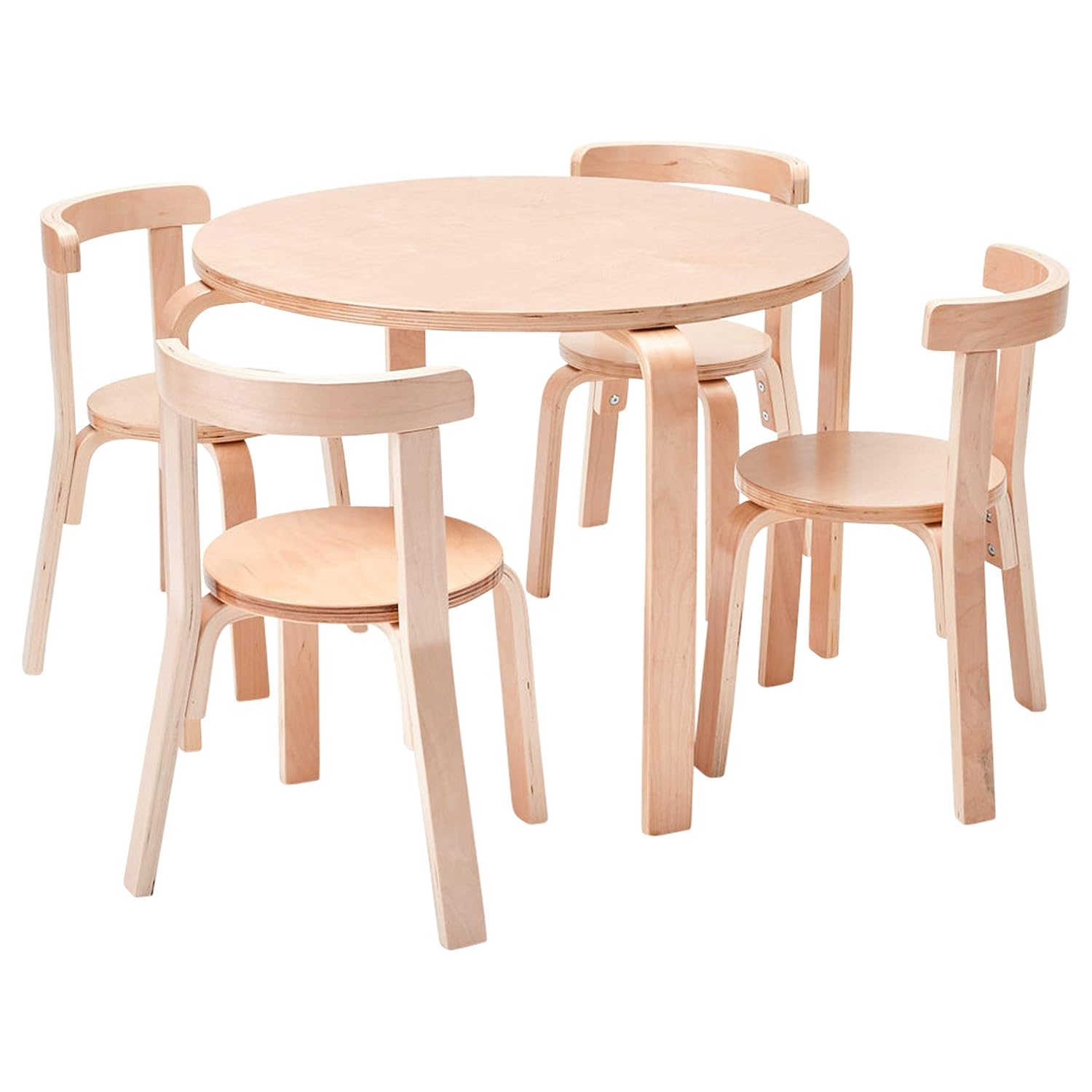 ECR4Kids Bentwood Table and Curved Back Chair Set