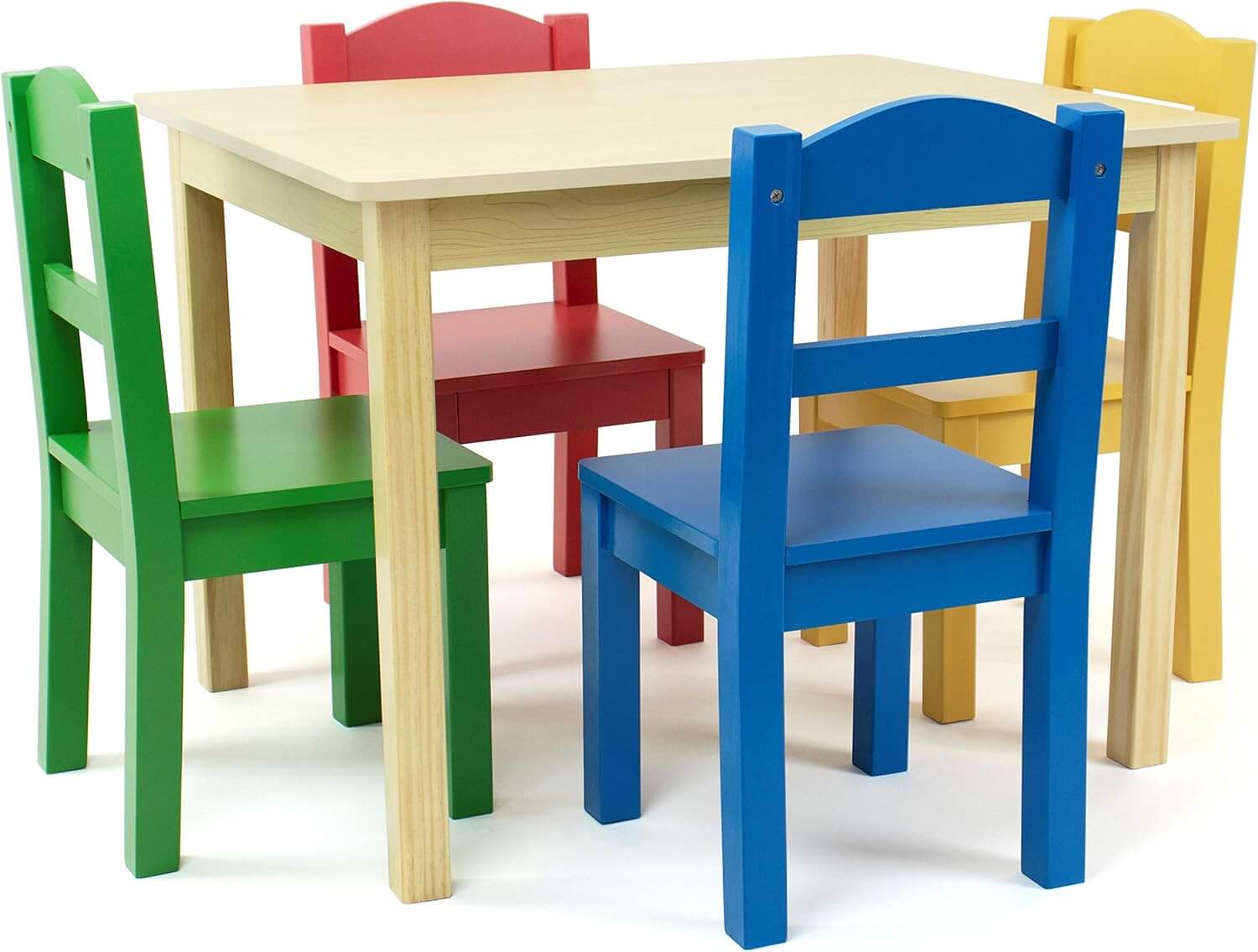 Humble Crew Kids Wooden Table and 4 Chairs Set