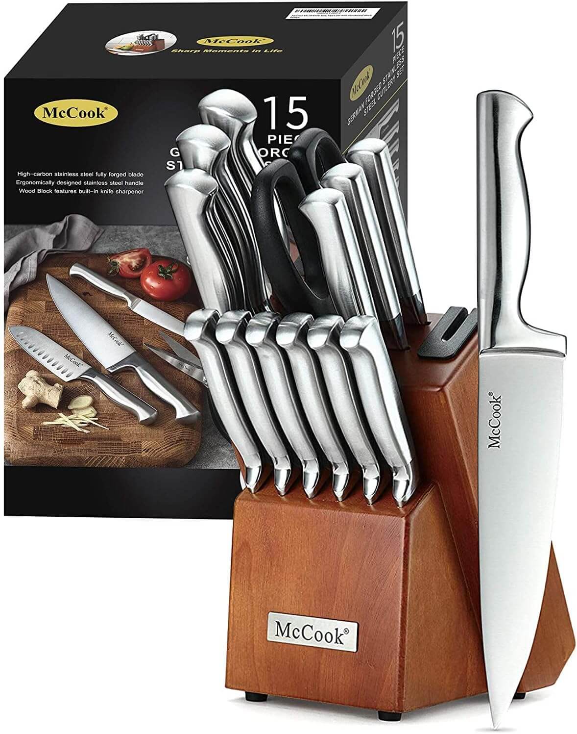 Top 5 Best Self Sharpening Knife Sets McCook Steel Kitchen Knife Block Sets