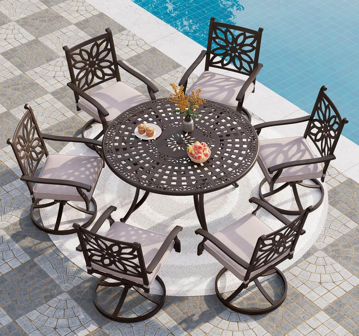 Top 5 Best Cast Aluminum Patio Furniture Phi Villa Cast Aluminum Patio Dining Set