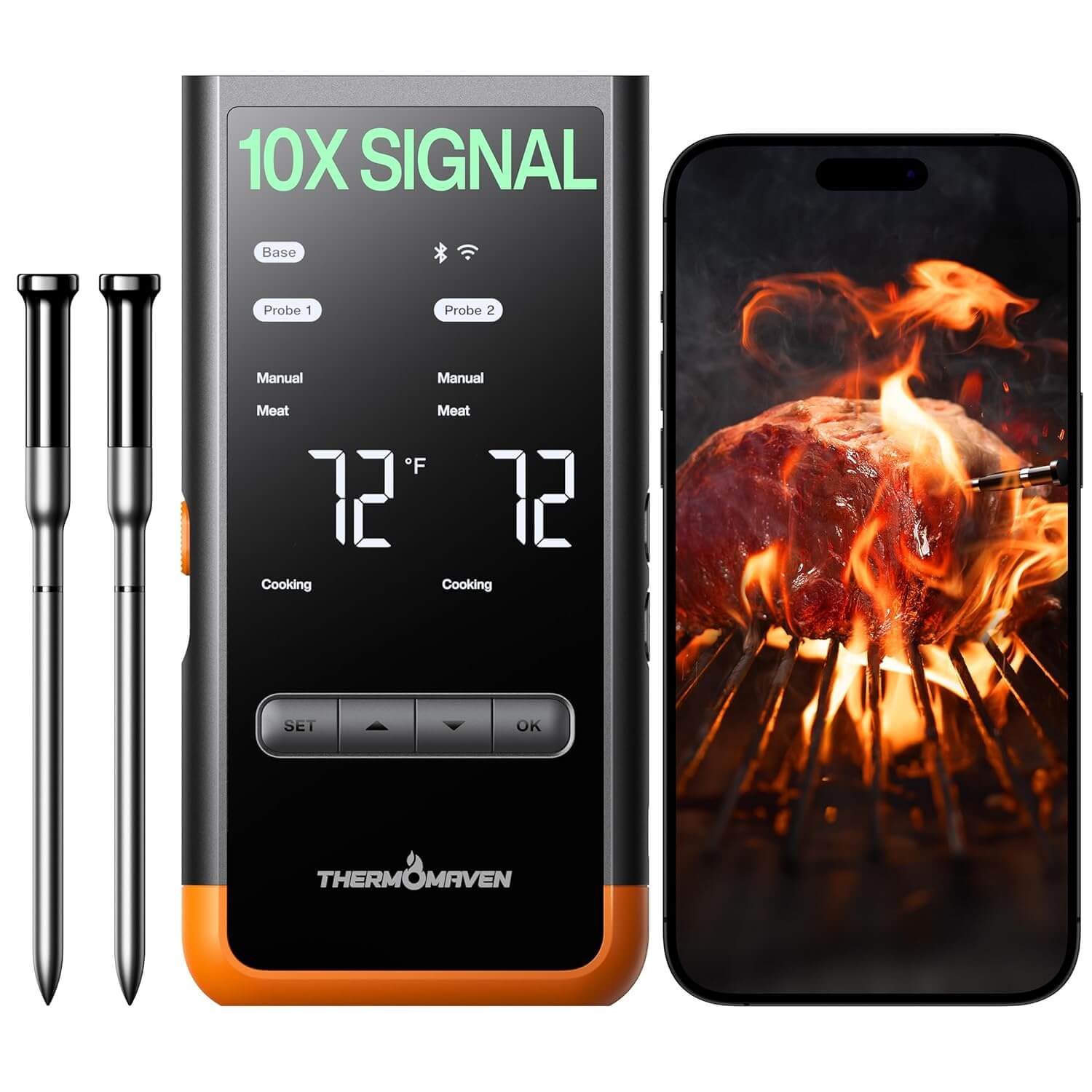 Top 5 Best Wireless Grill Thermometers ThermoMaven Smart WiFi Thermometer with Sub 1G