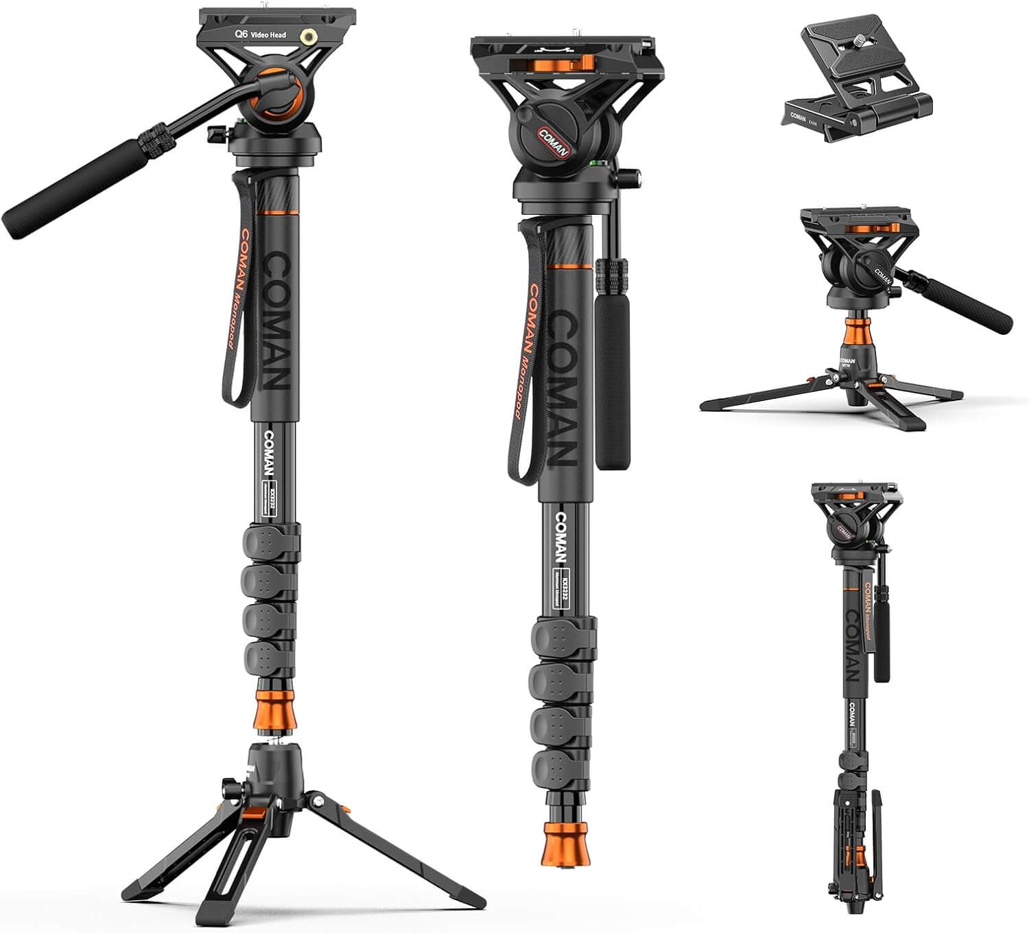 Coman Professional Camera Monopod with Feet