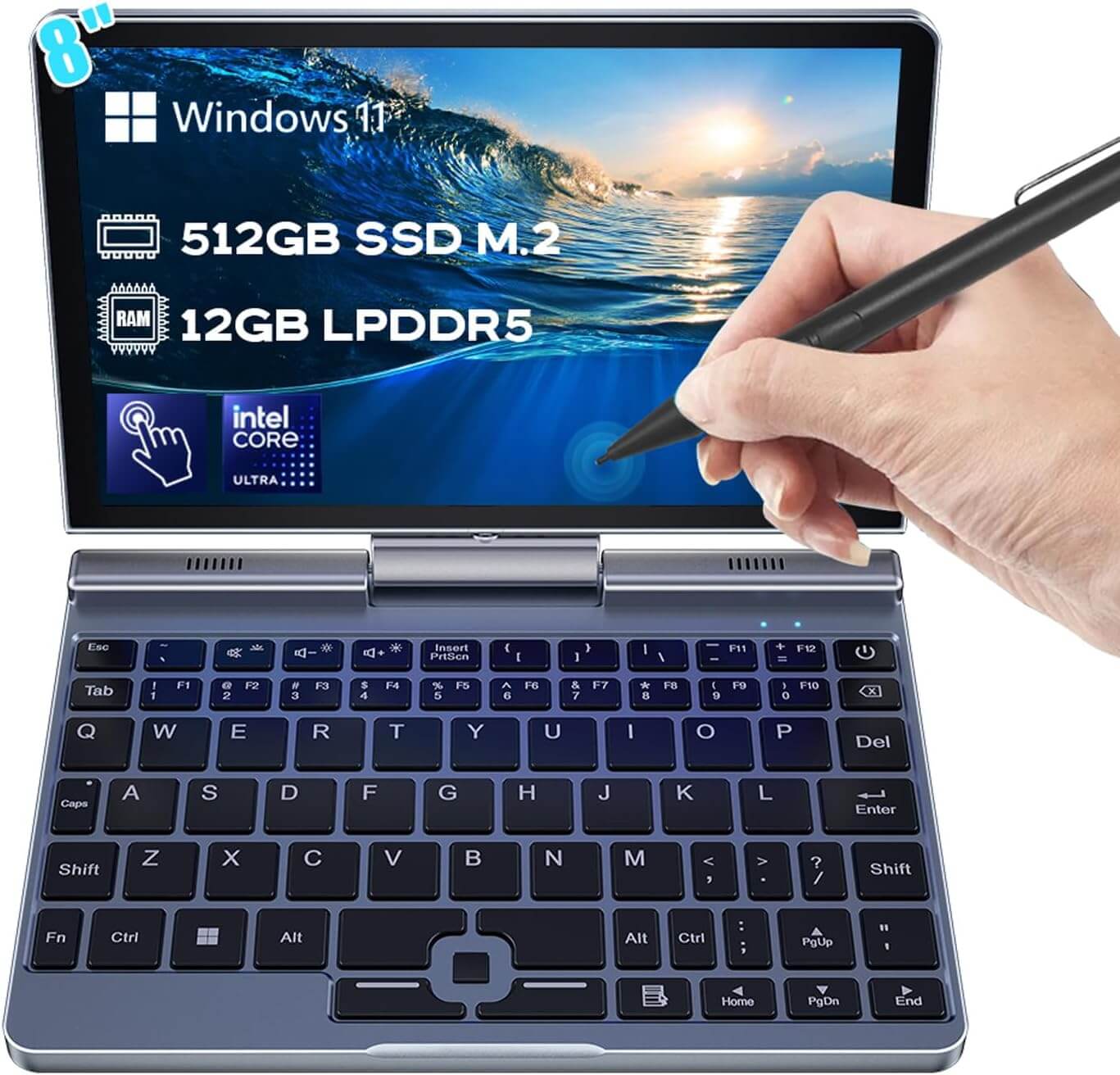 Crelander 2 in 1 Mini Laptop