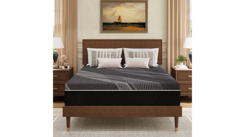 Dyonery Queen Mattress 10 Inch Charcoal Gel Memory Foam