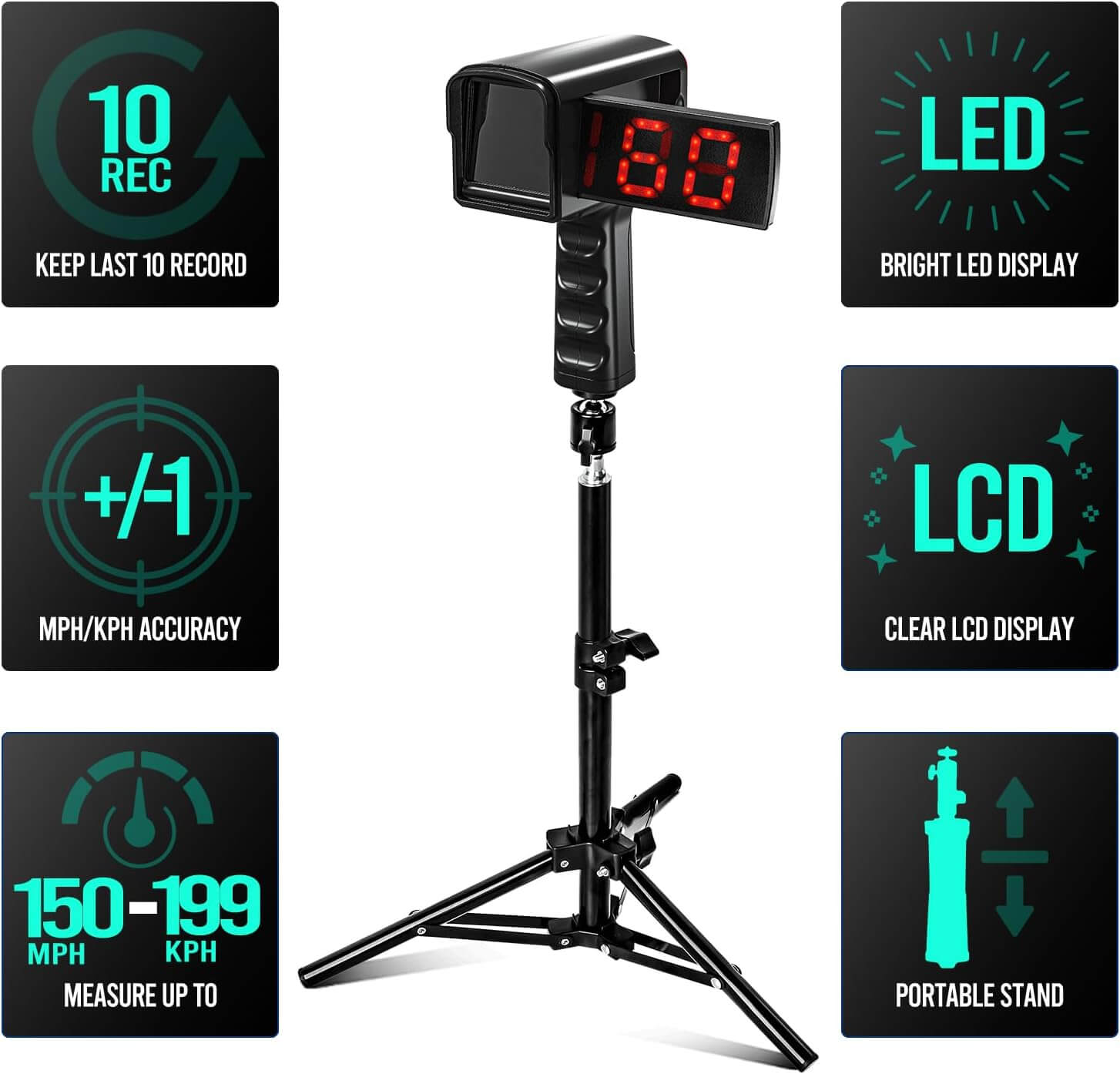 PLAYAPUT Baseball Radar Gun with Tripod
