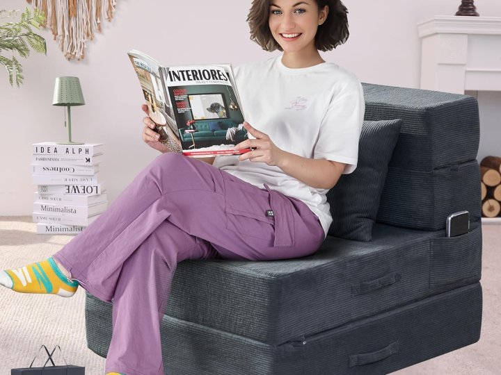 HILERO Folding Sofa Bed 4 in 1 Convertible Sleeper Chair with Pillow