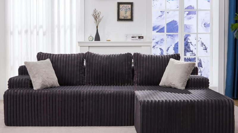 Hobestluk Sectional Sofa Couch L Shape 3 Seater