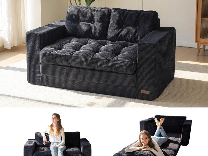 MAXYOYO Convertible Sofa Bed Pull Out Loveseat Sleeper Sofa