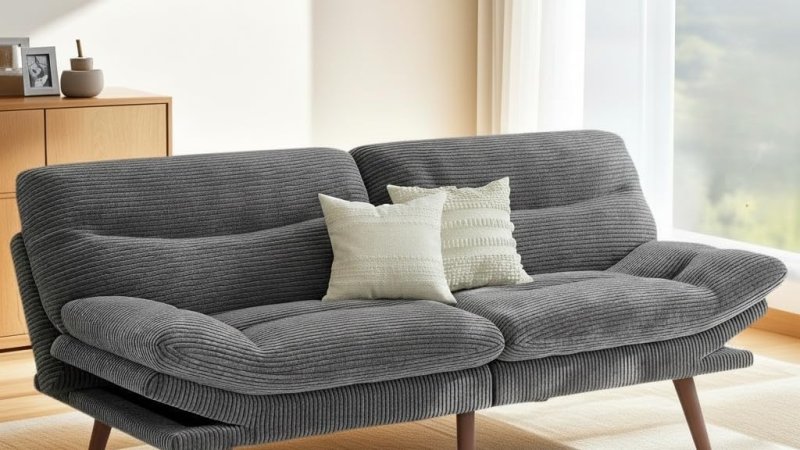 Pipishell Futon Sofa Bed 66 inch Corduroy Futon Couch Convertible