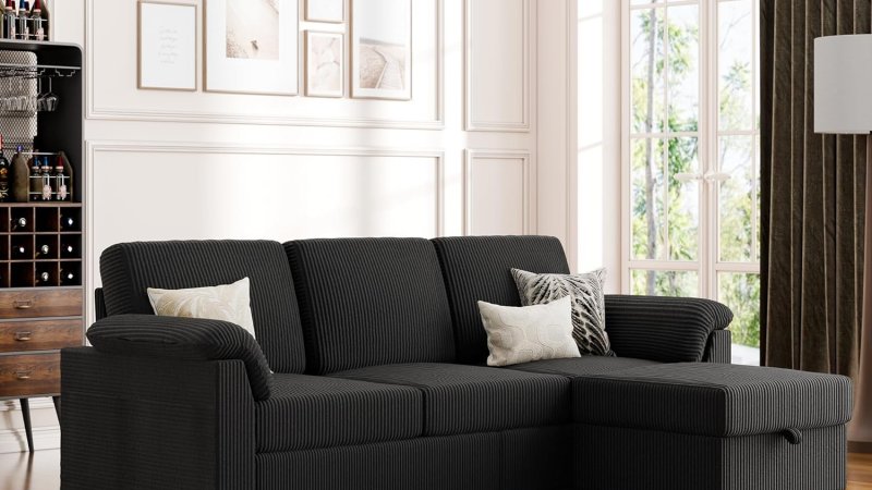 Vongrasig Convertible Sectional Couches 3 Seat L Shaped Couch Sofa