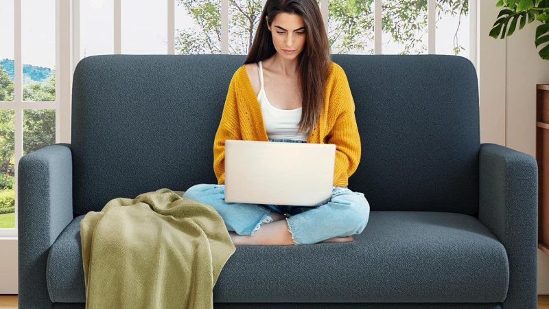 Welzona Loveseat Sofa 51 inch Comfy Teddy Small